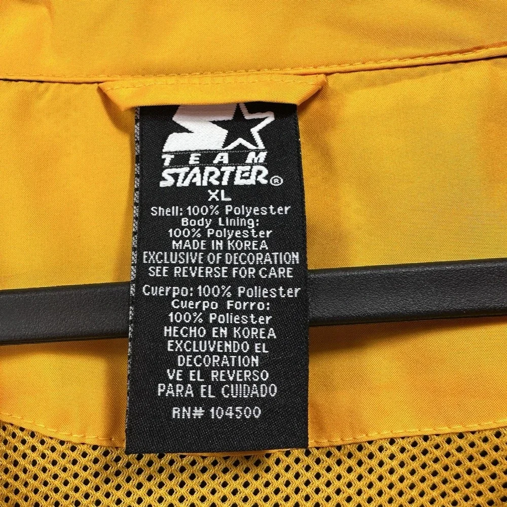 Starter Iowa Hawkeyes Men's XL Full Zip‎ Windbreaker Jacket Adult Y2K Black Gold